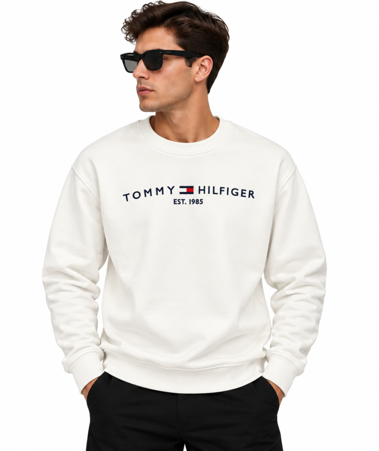 TOMMY HILFIGER LOGO DETAYLI SIFIR YAKA SWEATSHIRT