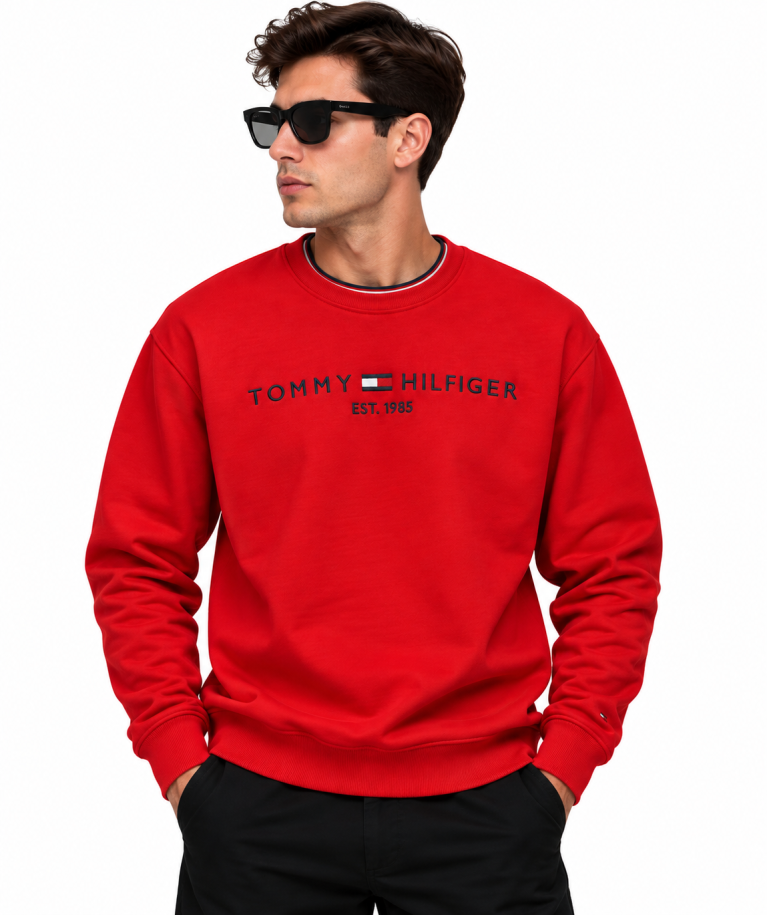 TOMMY HILFIGER LOGO DETAYLI SIFIR YAKA SWEATSHIRT