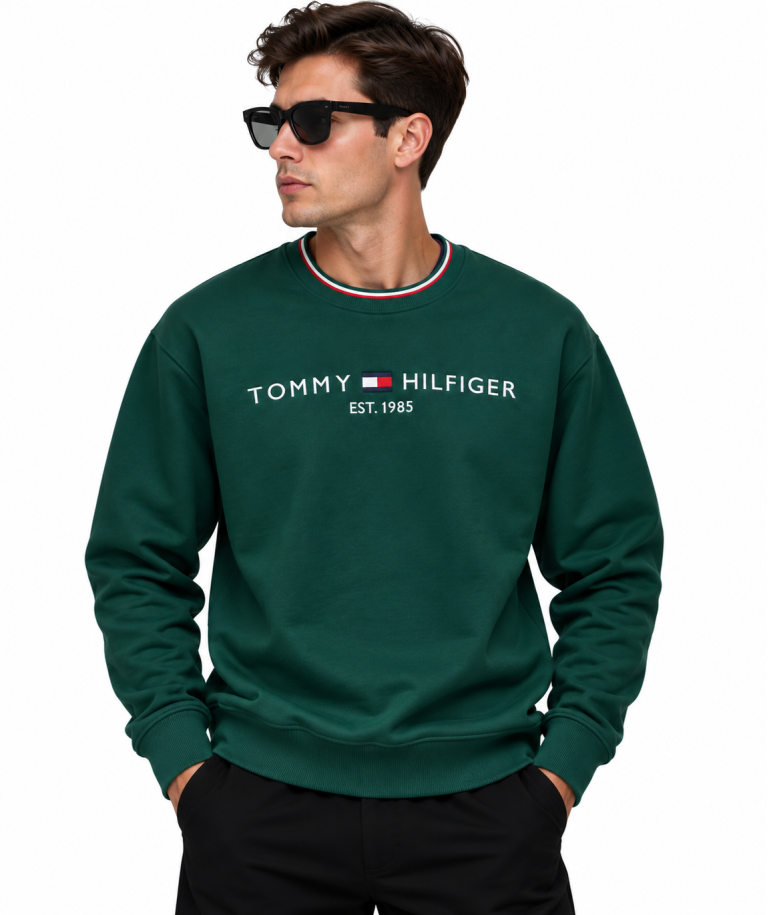 TOMMY HILFIGER LOGO DETAYLI SIFIR YAKA SWEATSHIRT