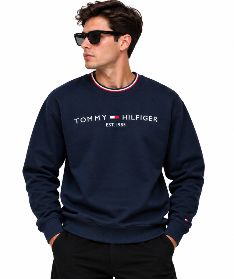 TOMMY HILFIGER LOGO DETAYLI SIFIR YAKA SWEATSHIRT