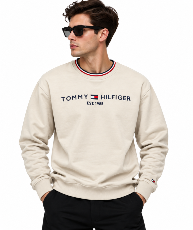 TOMMY HILFIGER LOGO DETAYLI SIFIR YAKA SWEATSHIRT