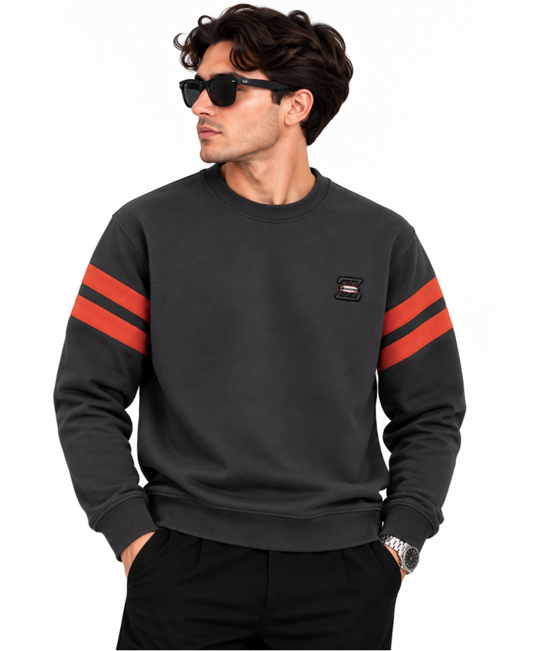 ZEGNA ŞERIT DETAYLI SIFIR YAKA SWEATSHIRT