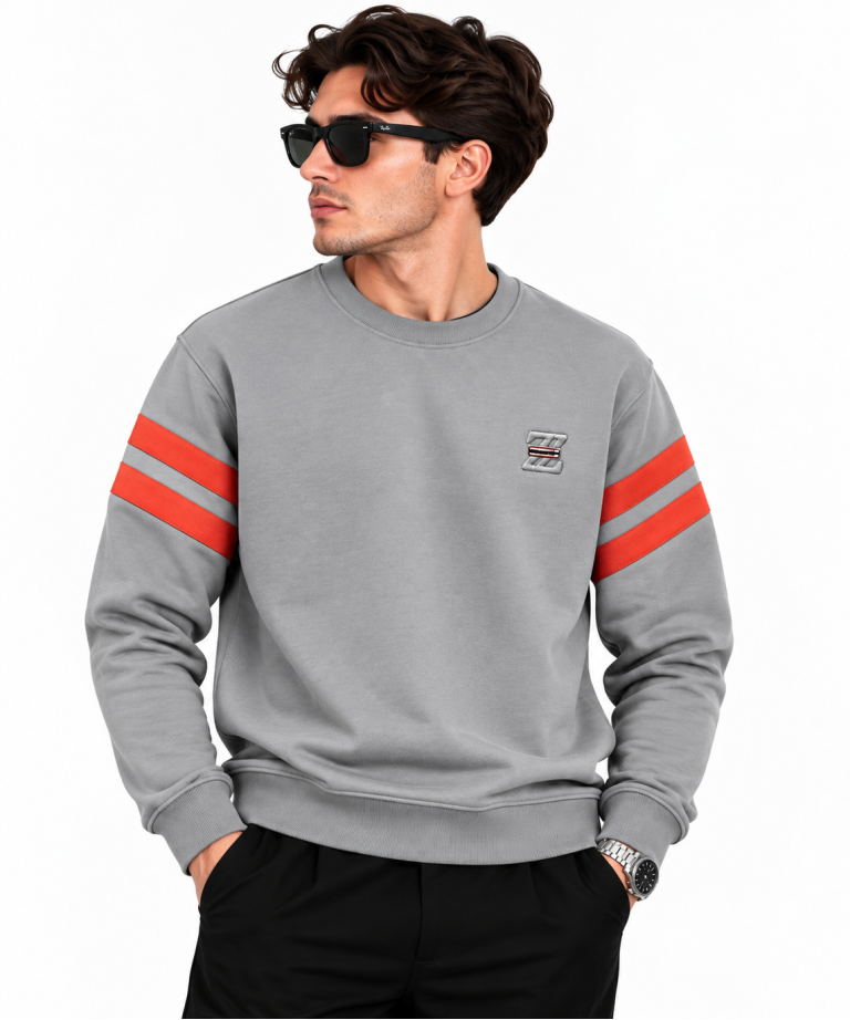 ZEGNA ŞERIT DETAYLI SIFIR YAKA SWEATSHIRT