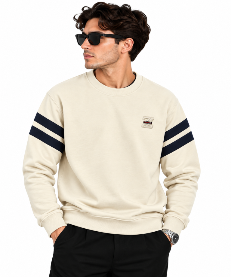 ZEGNA ŞERIT DETAYLI SIFIR YAKA SWEATSHIRT