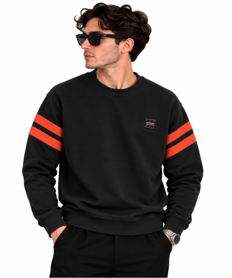 ZEGNA ŞERIT DETAYLI SIFIR YAKA SWEATSHIRT